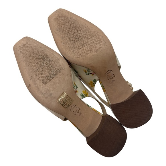 Tory Burch Mini Benton Charm Floral Chain-Embellished Slingback Heels size 6 M - Picture 10 of 12